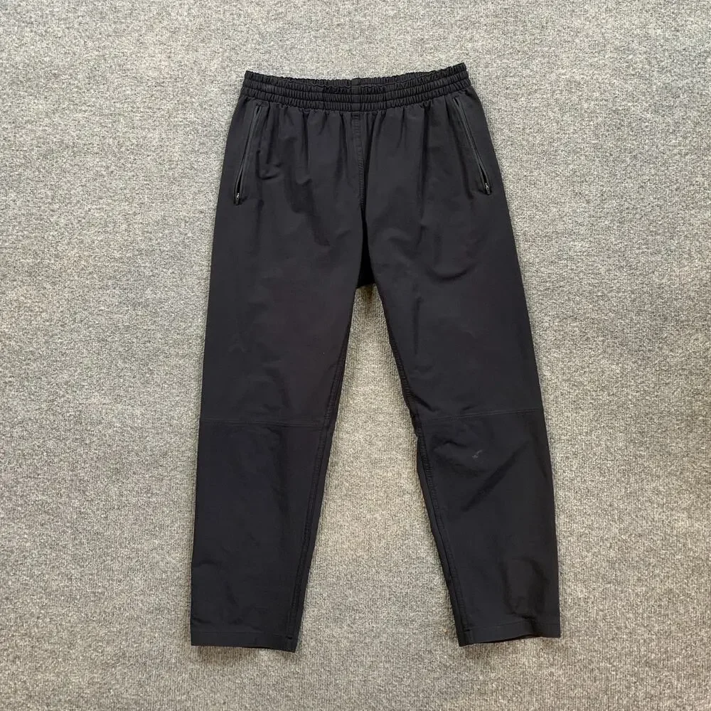 Outdoor Voices Pants Mens M Medium Black Nylon Blend Stretch Cropped Drawstring